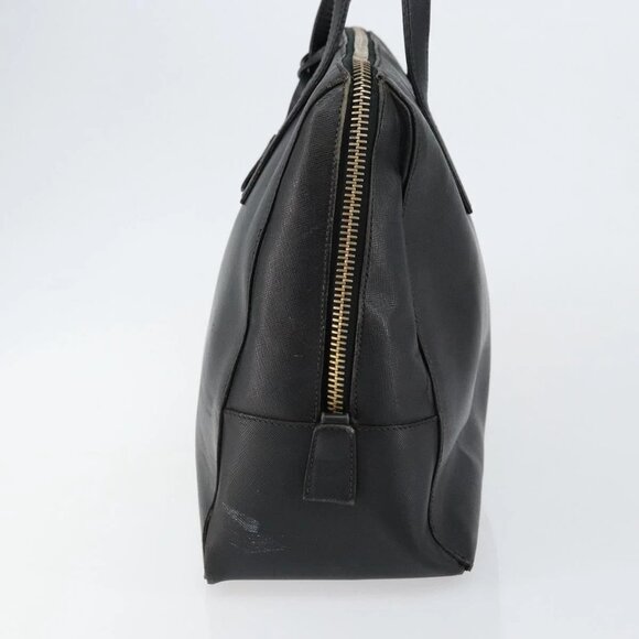 PRADA Hand Bag Safiano leather Black Gold Auth - Picture 3 of 16